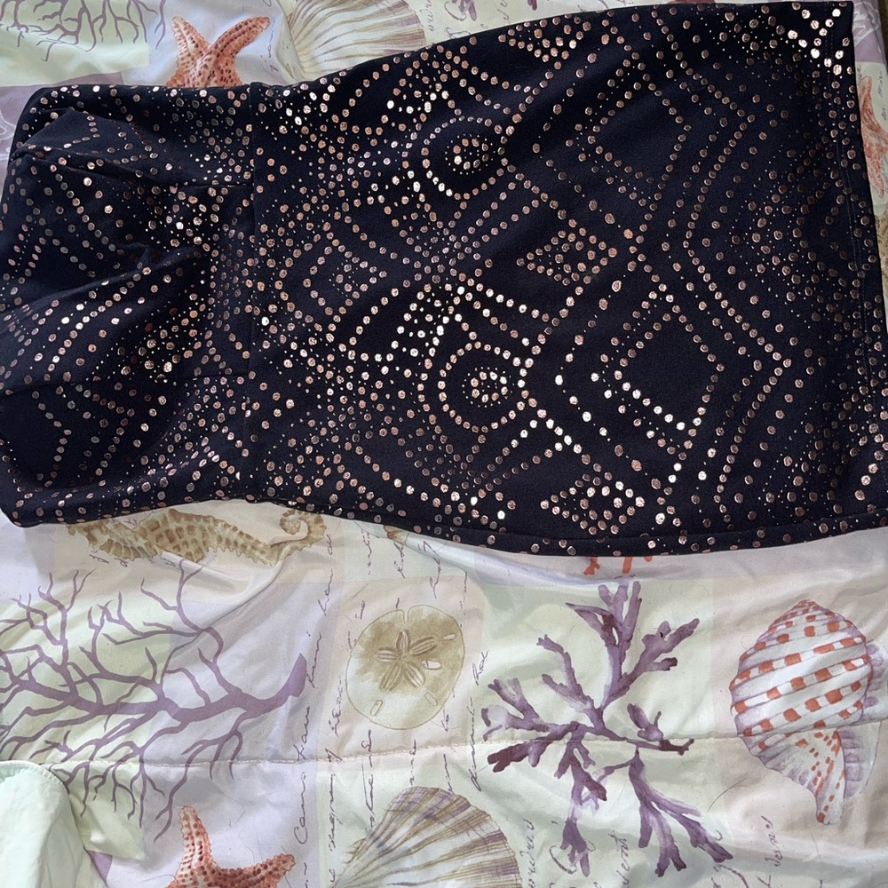 Jump apparel XS strapless bodycon black and rose gold dress